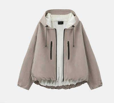 Elevated Cropped Hooded Rain Jacket